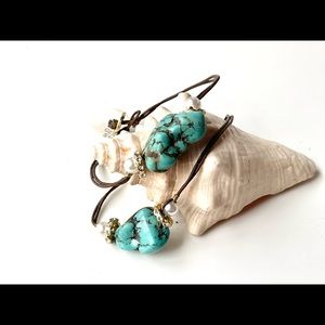 Express genuine turquoise beads bracelet set of 2